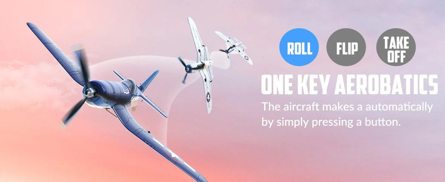 Volantex New F4U Corsair RC Plane EPP Foam 400mm Wingspan 4CH 6-Axis One Key Aerobatics XPilot Stabilization System RTF Airplane