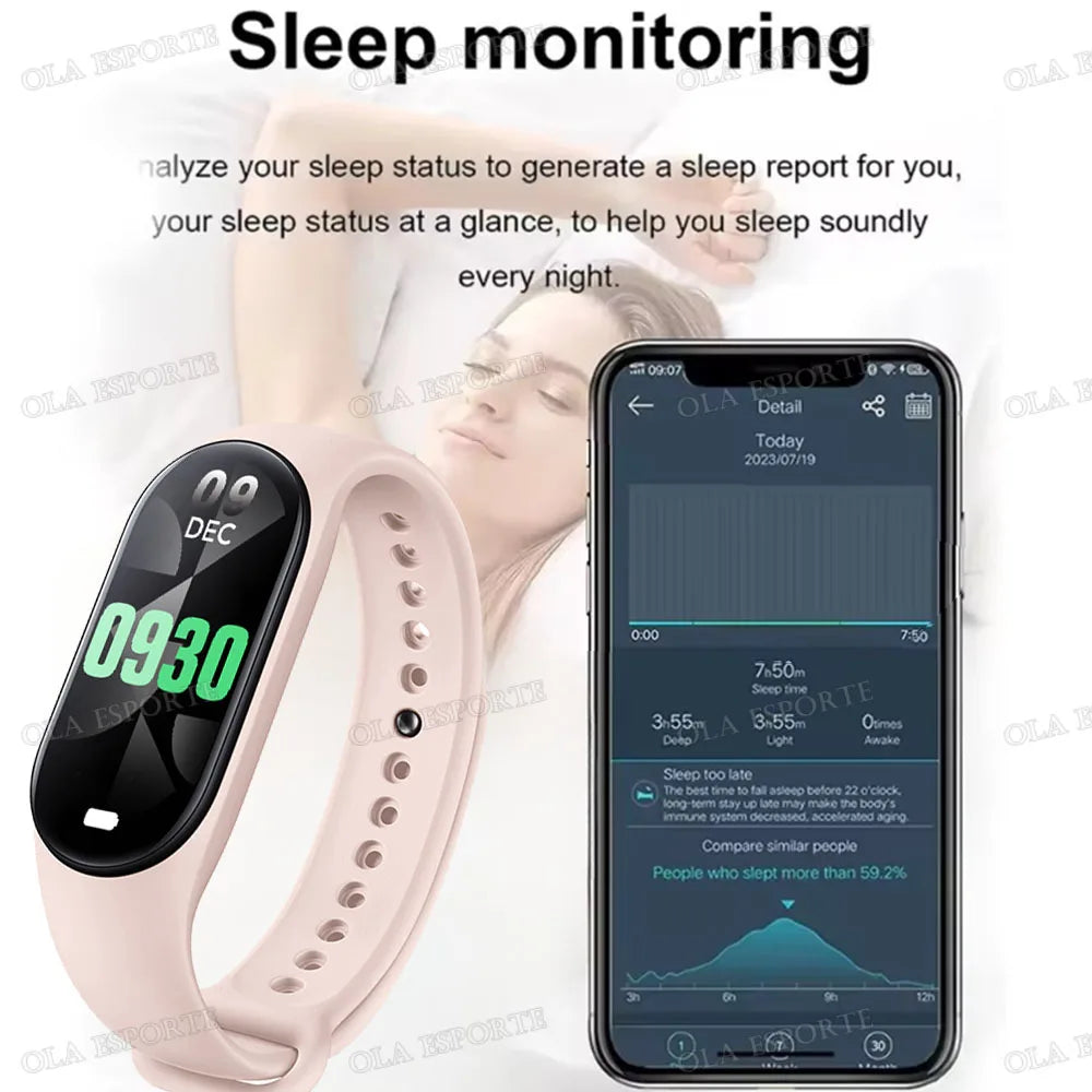 For Men Women Smart Watch Heart Rate Sleep Monitoring Fashion Waterproof Sports Bracelet Full Touch Screen Multiple Sports Modes