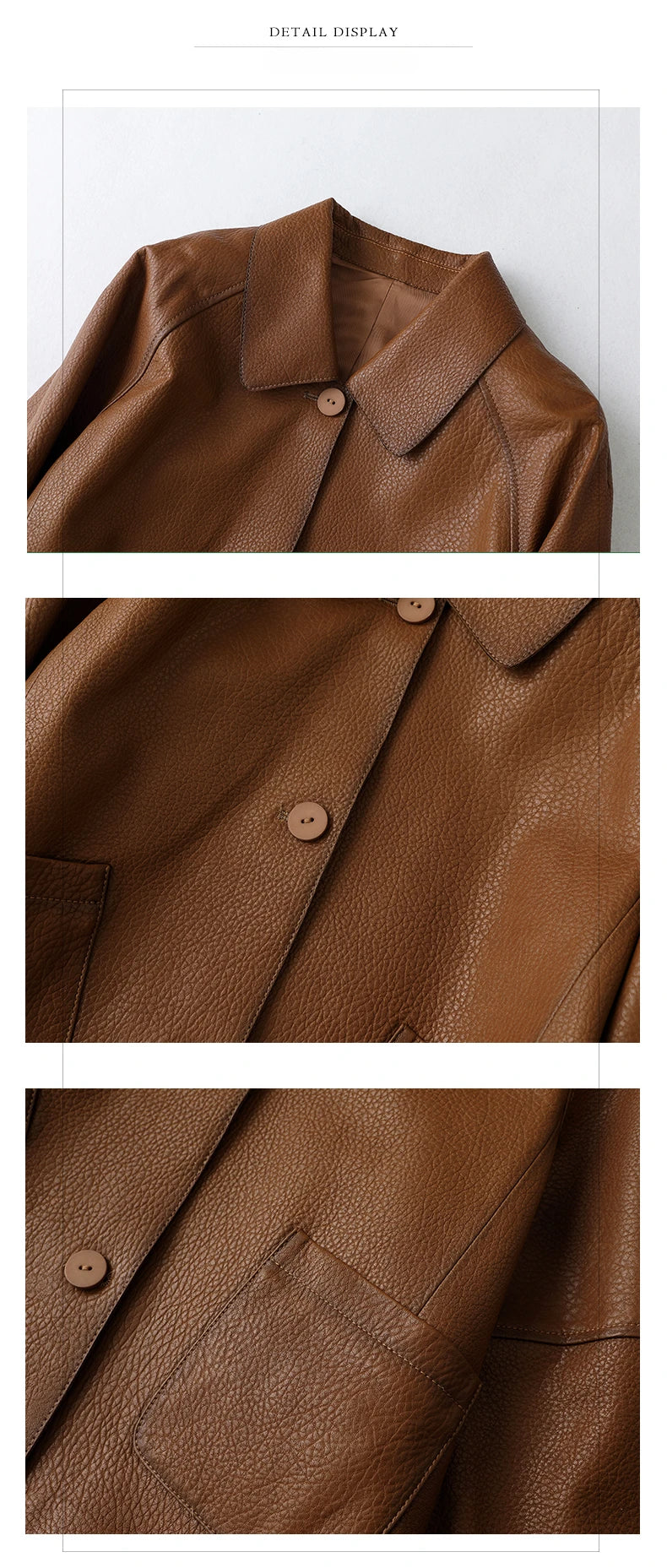 High-end Simple Natural Sheepskin Coats for Women 2025 New Trend Casual Single-breasted Lychee Texture Genuine Leather Jacket