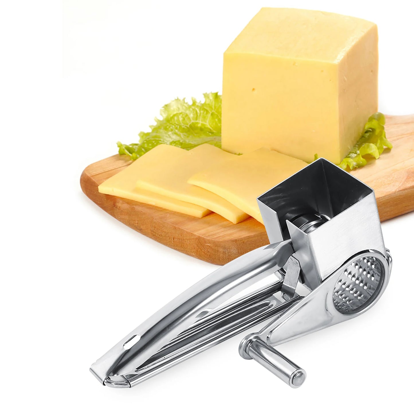 Grater Multifunctional Kitchen Craft Rotary Stainless Steel Cheese Grater 1 Drums  Shred Tool Stainless Steel Cheese Grater