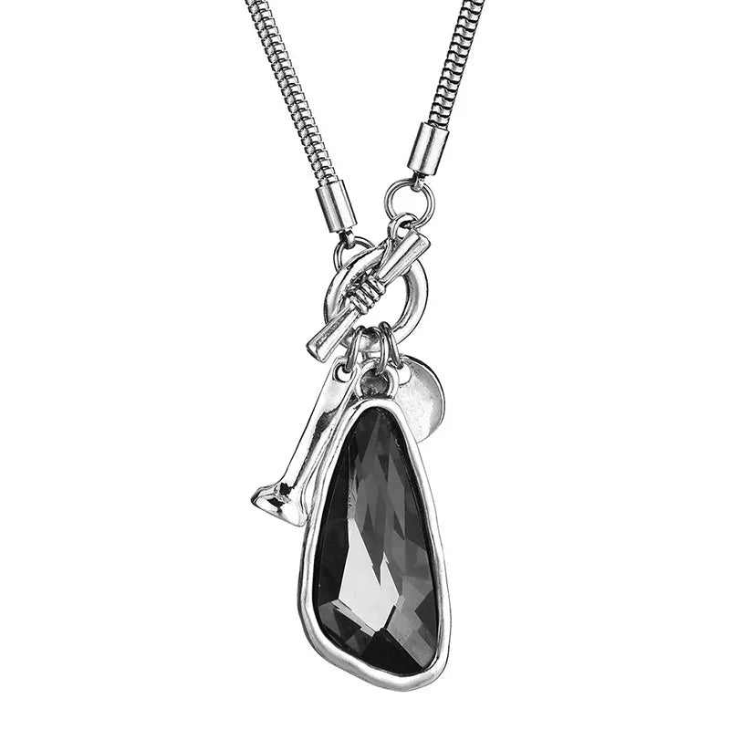 New Long Necklace Female Sweater Chain Irregular Crystal Pendant Charms Choker Necklace for Women Elegant Jewelry Gifts