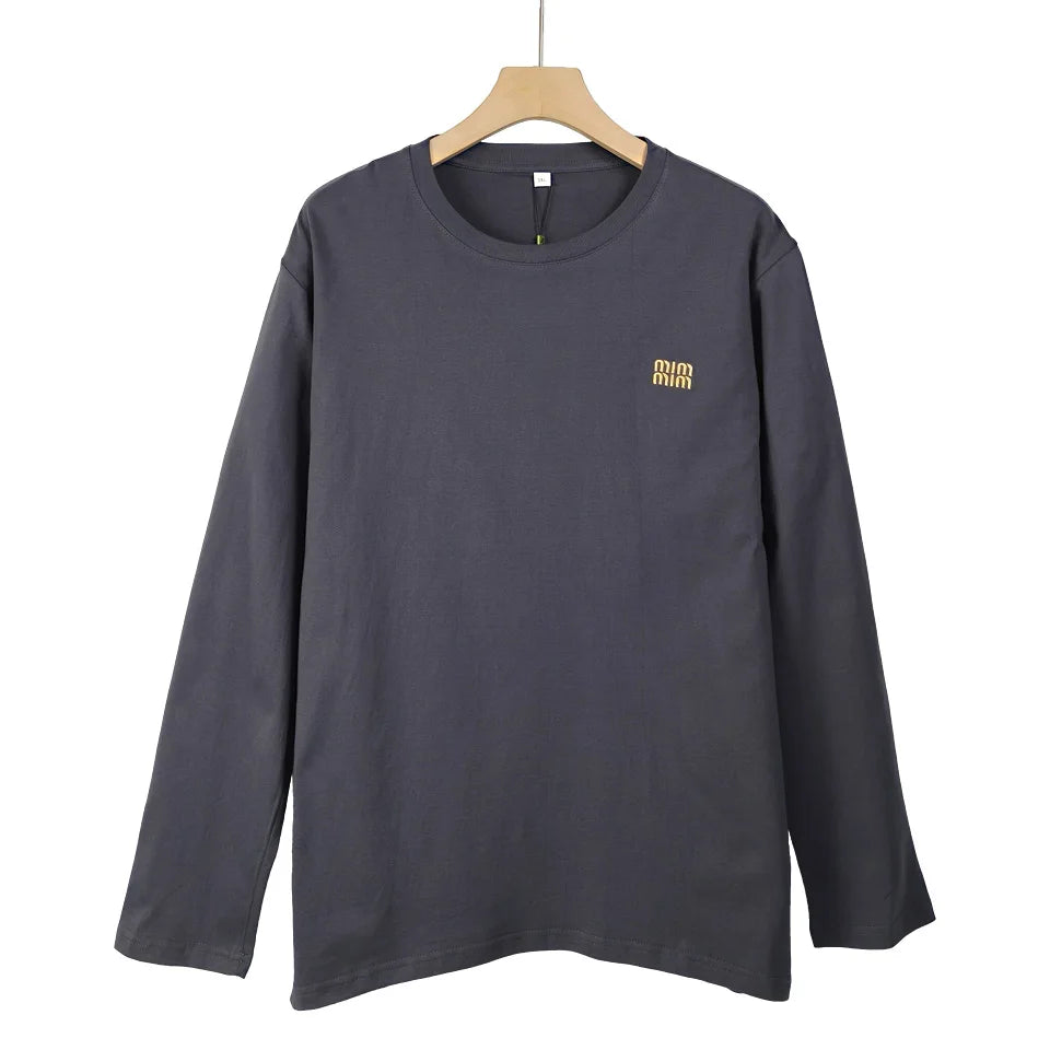 Men 100%Cotton Long Sleeve T shirt For Men Casual Embroidery Mens T-shirts High Quality Male Tops Classic Clothes Men's T-shirts