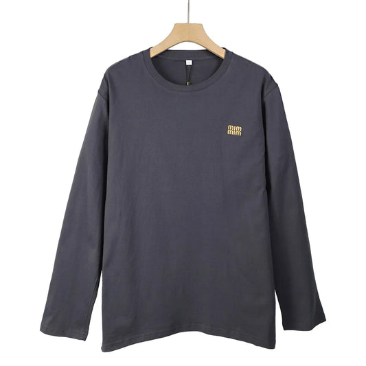 Men 100%Cotton Long Sleeve T shirt For Men Casual Embroidery Mens T-shirts High Quality Male Tops Classic Clothes Men's T-shirts