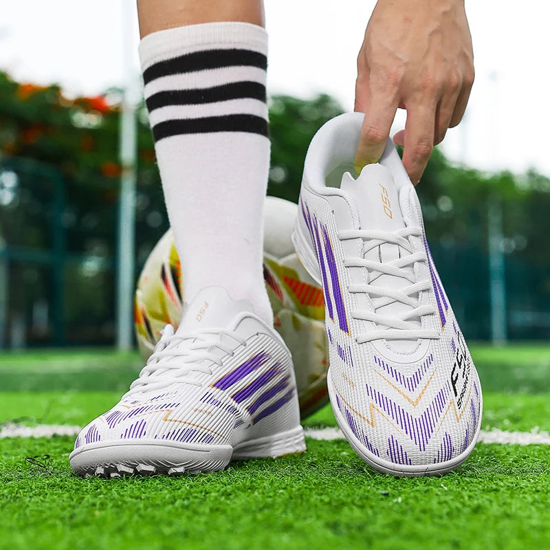 Adult Football Shoes Lightweight Wear-resistant Soccer Boots Anti-slip Outdoor Turf Training Sports for Men Youth Daily Match
