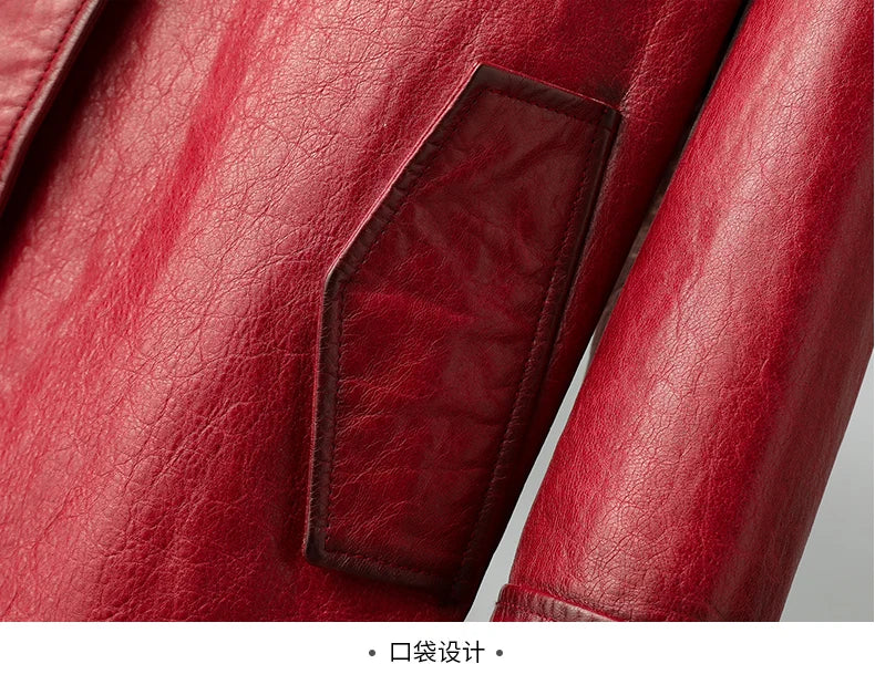 Tajiyane 100% Real Leather Jacket Women Autumn Winter Hooded Vintage Genuine Sheepskin Coat Mid-length Fashion Jaqueta Feminina