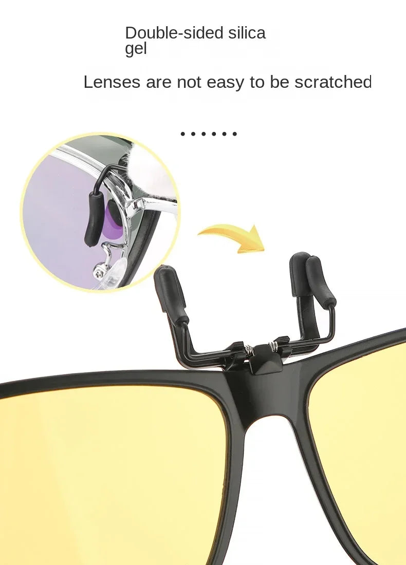 Polarized Flip Up Clip on Sunglasses for Driving Dark UV400 Photochromic Anti Glare Lens MyopiaSun Glasses Car Driver Очки