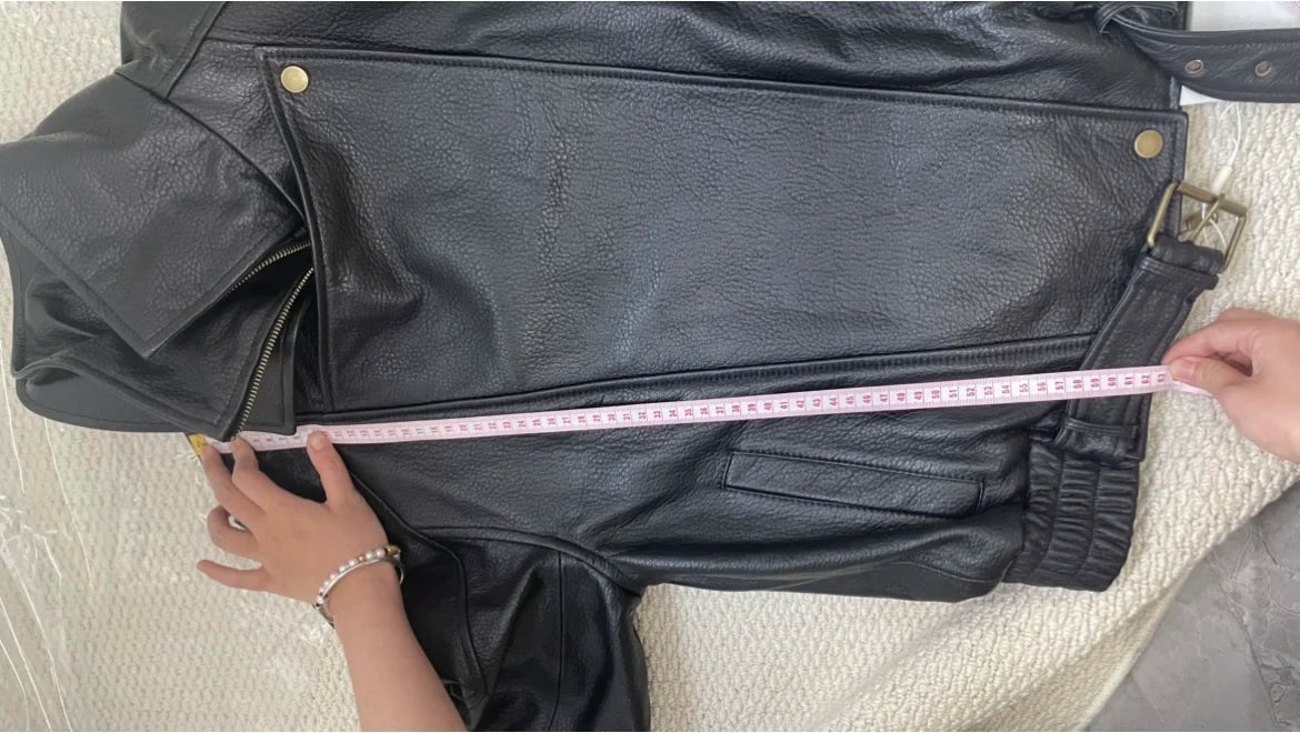 100% Real Sheepskin Jacket Woman Brown Biker Genuine Leather Jackets High Quality Outerwears Fall Clothes 2025 Women дубленка