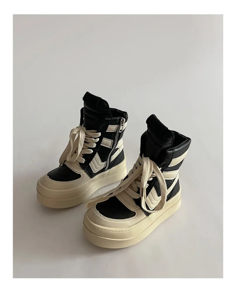 Shoes for Women Women's Ankle Boots Trendy Retro High-top Women's Shoes Fashion Casual Chunky Platform Luxury Designer Sneakers