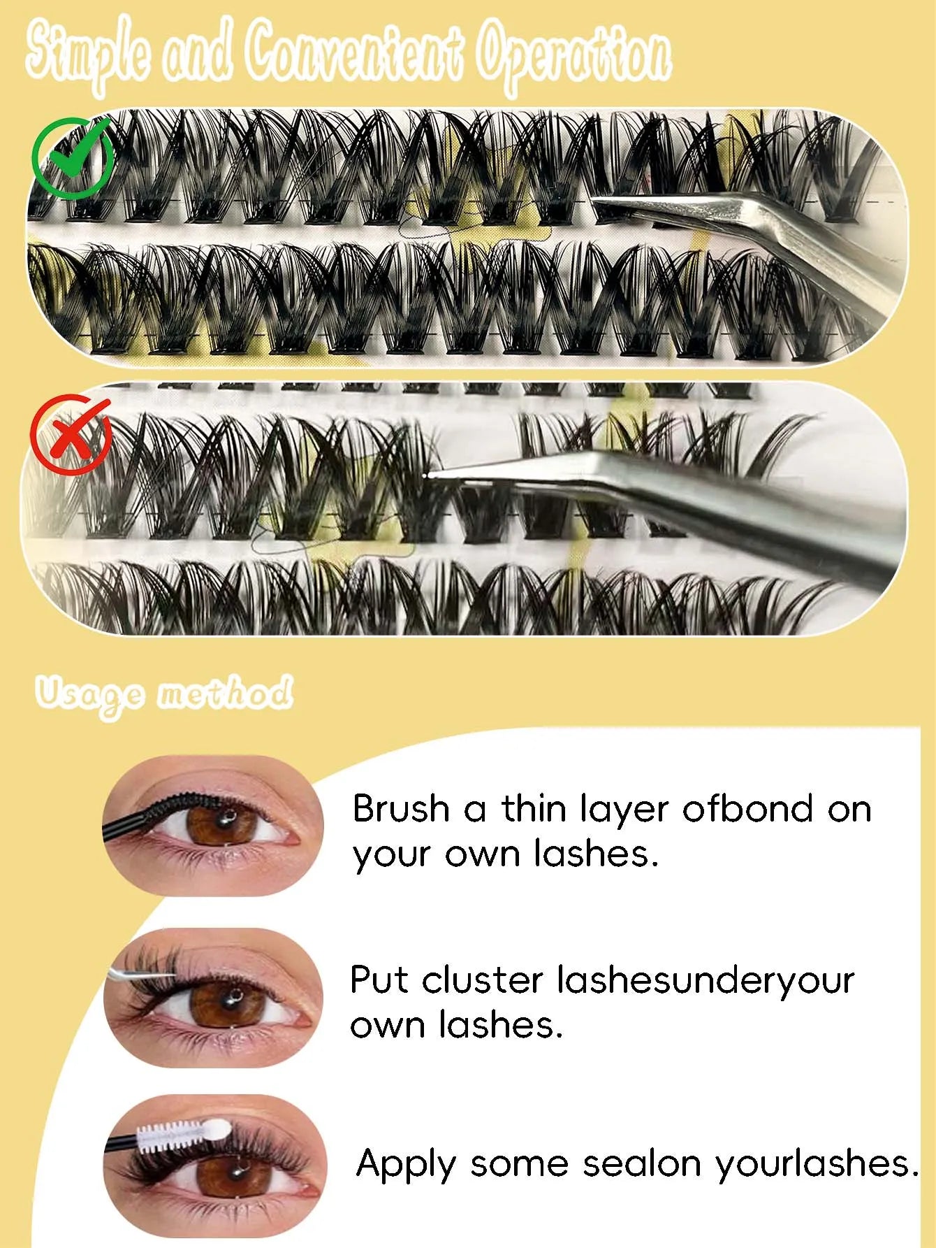 10 rows of 400 clusters makeup 3D eyelash extension natural eyelash tool 30/40/60/80D false eyelash personal eyelash extension