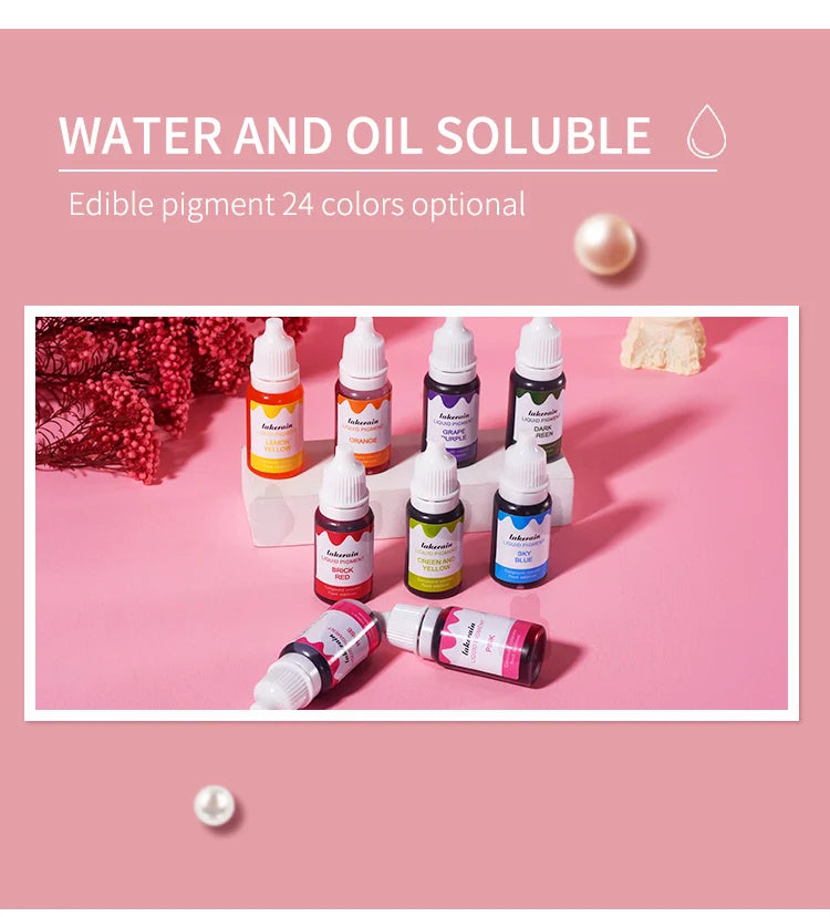 Liquid Pigment Diy Homemade Lipstick Dyes Making Coloring Safe Colorants for DIY Lip Gloss Candle Soap Making Water Oil Dual Use
