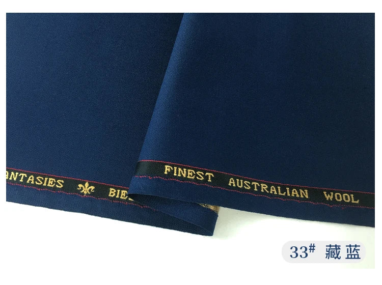 High Count 50% Worsted Wool Fabric For Suits Sewing Blazer Vest Pants Coat DIY High End 280g/m Serge Cloth Material 50X150cm