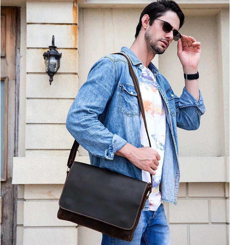 Genuine Leather Man Shoulder Bags Cow Skin Mens Casual Crossbody Bag Messenger Bag cross shoulder bag men leather