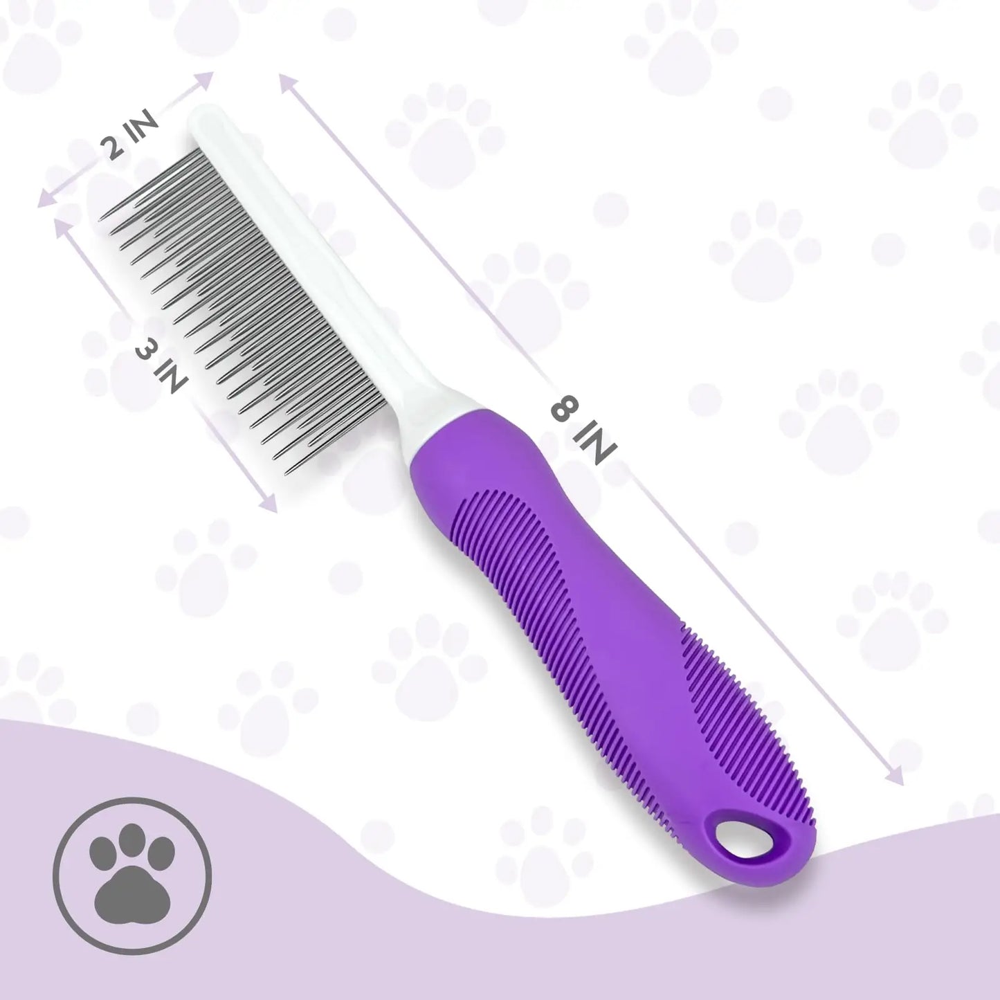 Pet hair comb,with long and short stainless steel teeth,remove tangles and knots,Pet Grooming comb for dogs cats