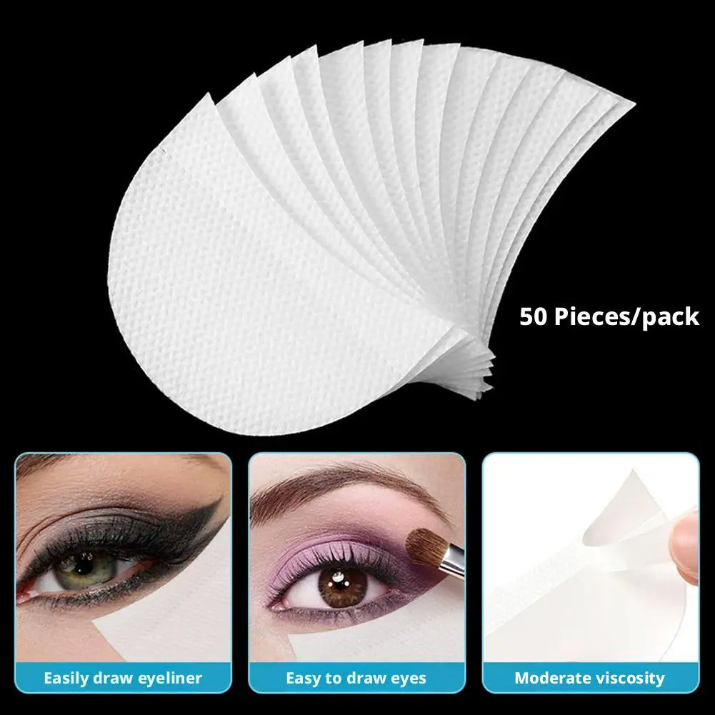 50PCS Eyeshadow Stencils Set, Lint Free Under Eye Gel Pad Sticker for Precise Makeup, Eye Makeup Tools Non-woven Isolation Patch