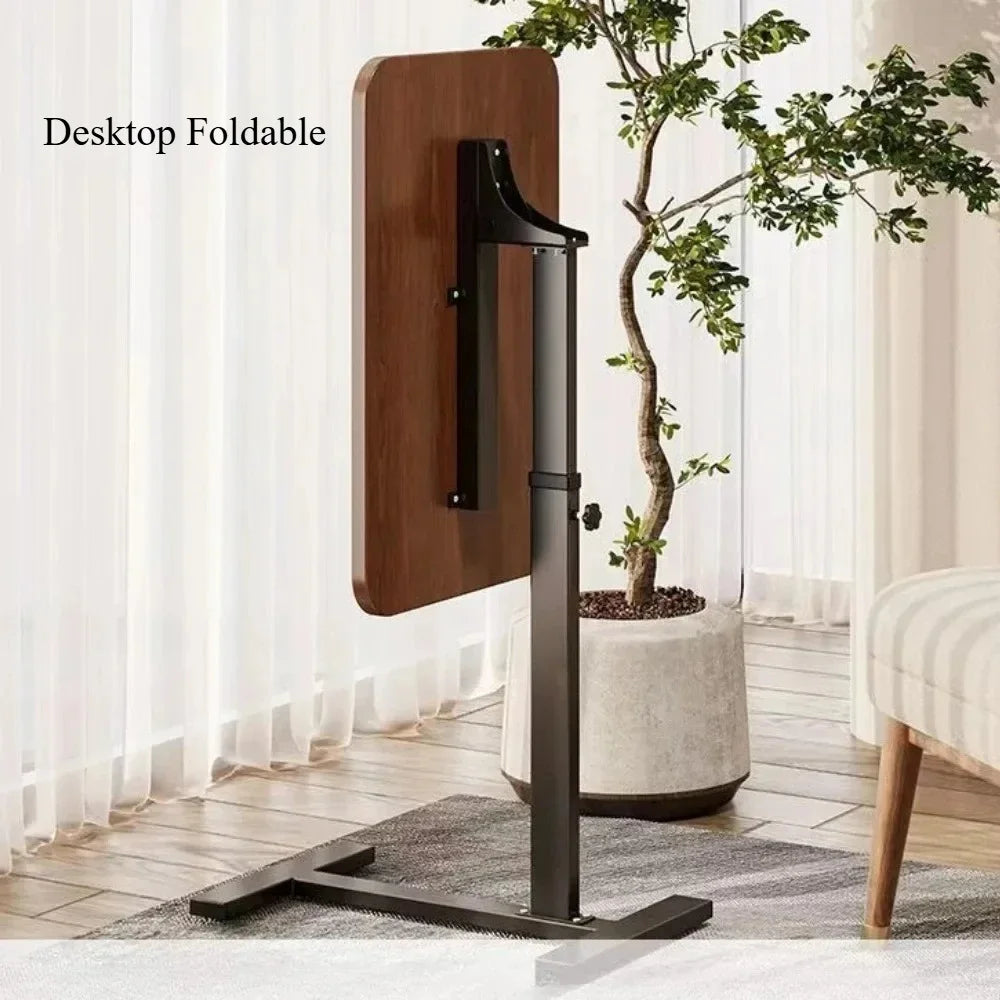 Stainless Steel Small Edge Table Bedside Table Household Mobile Desk Bedroom with Wheels Easy Lifting Learning Desk Workbench