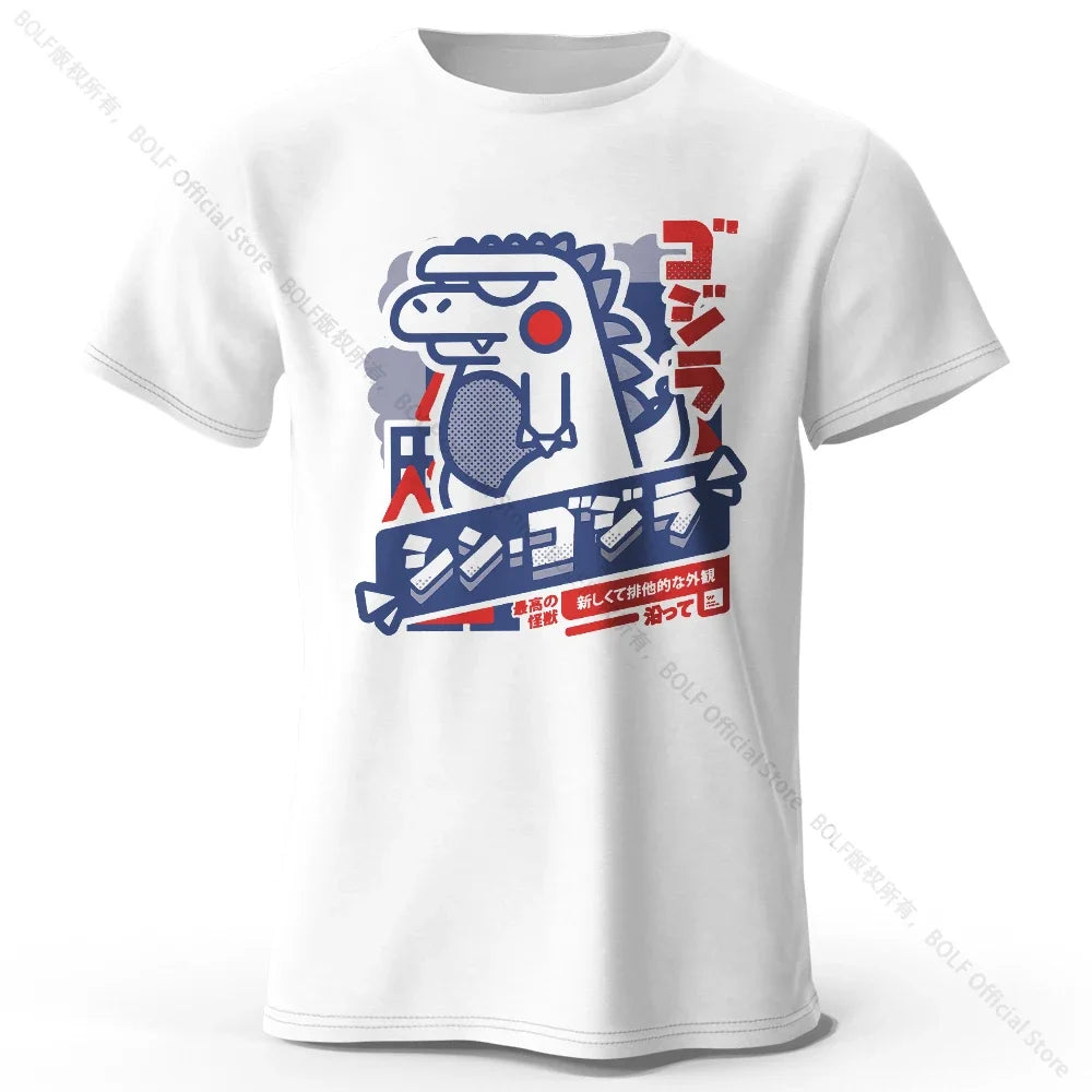 Harajuku Kawaii Animal Printed 100% Cotton T-Shirt, Lightweight Round Neck Short Sleeve Tee, Unisex Casual Wear