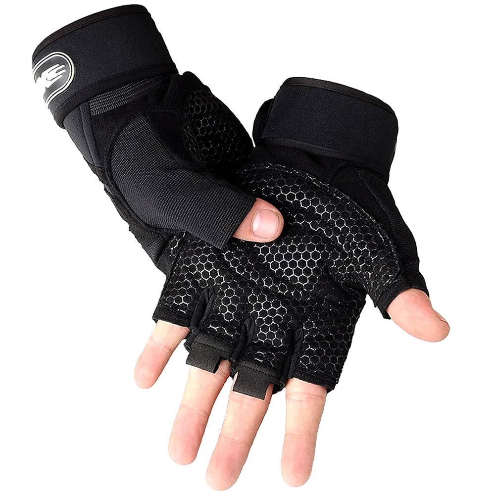 1 Pair Workout Gloves, Antislip Weight Lifting Gloves, Superior Grip & Palm Protection for Weightlifting, Fitness, Gym, Cycling