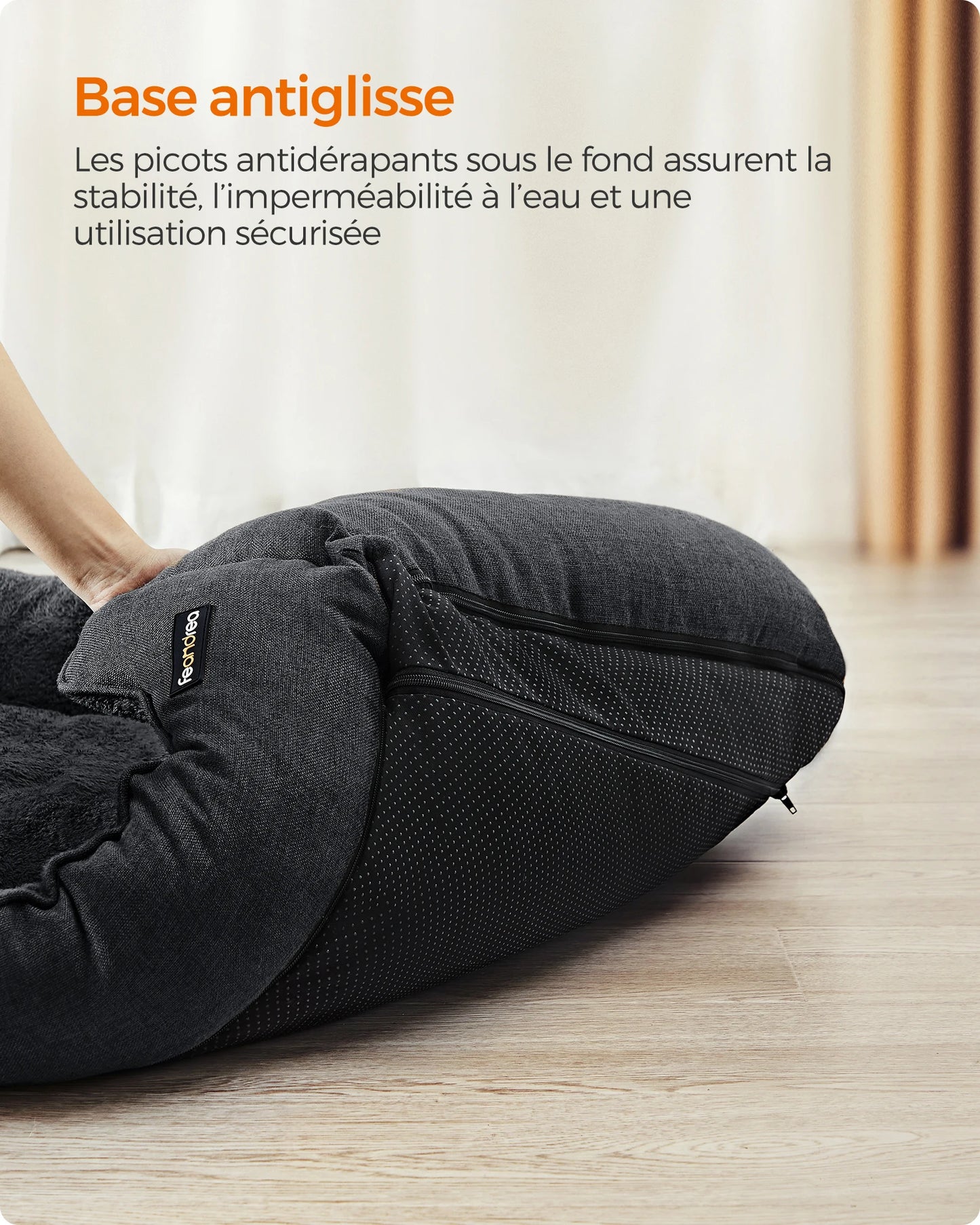 Dog Basket, Pet Bed, Sofa, Linen-Like Fabric, Raised Edges, Non-Slip, Washable Removable Cover, XL Size for Large Dogs