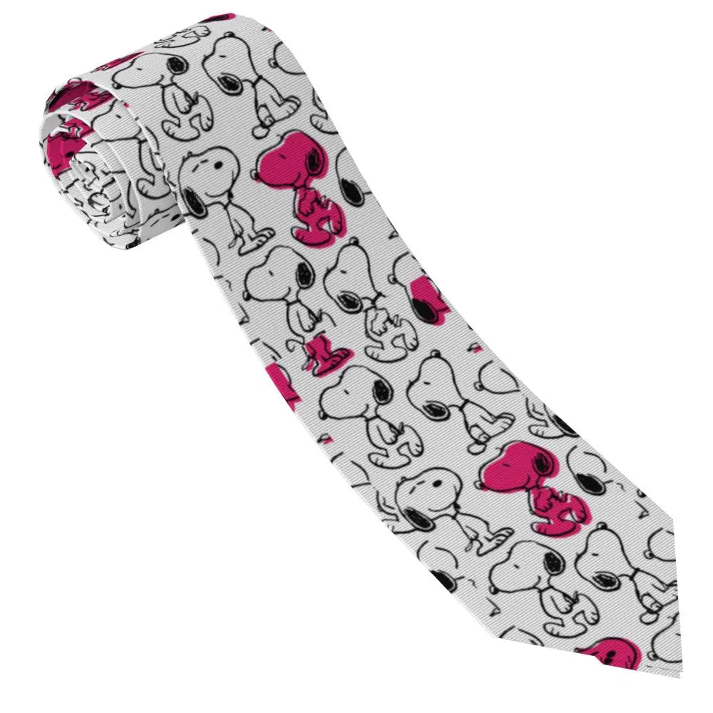 Snoopys & Woodstock Smile Giggle Laugh Neckties Silk 8 cm Neck Tie for Mens Shirt Accessories Cravat Wedding Accessories Office