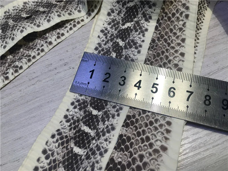 Genuine Leather Snake Leather for DIY, Natural Color Grain, Handmade Belt, Shoe, Handbag, Primary Color, Small