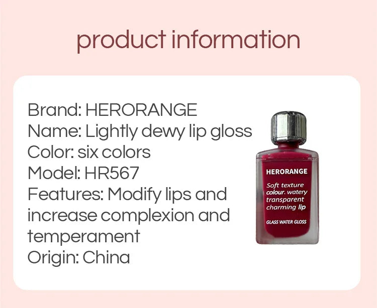 Moisturizing Plump Lips Mirror Effect Lip Color Non Greasy Texture Liquid Lip Pigment Not Easy To Stick Lightly Lip Glaze