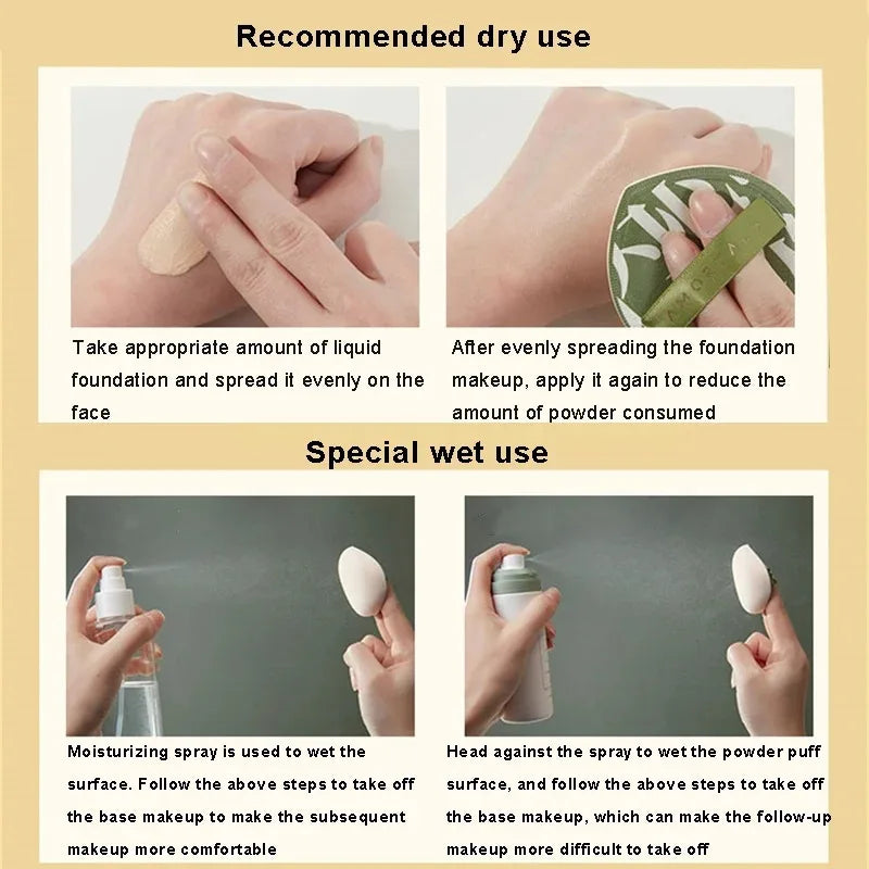 YS122--100-Point Puff Set: Air Cushion Puff, Marshmallow Ultra-Soft Puff, Non-Absorbent, Dual-Use (Dry & Wet)