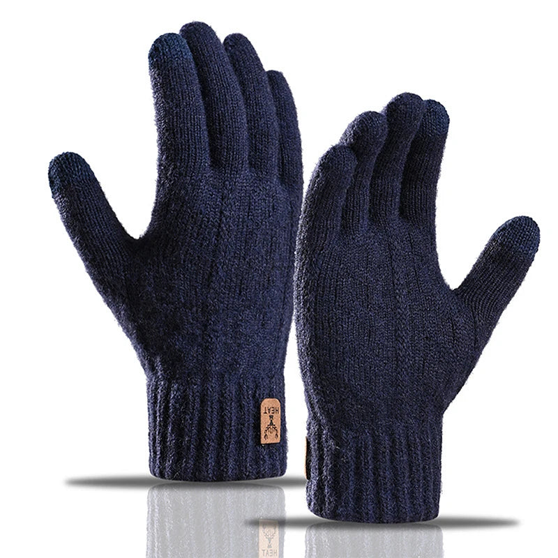 1Pair Warm Gloves Winter Gloves For Men Cold-proof Warm Gloves Cycling Full Finger Touch Screen Gloves Mountaineering Gloves