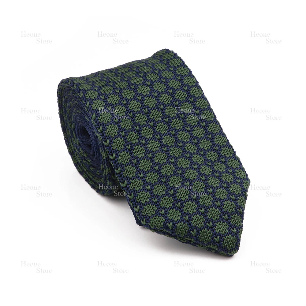 New Mens Knitted Ties Classic Striped Skinny Necktie For Business Wedding Party British Style Necktie Winter Neck Wear Accessory