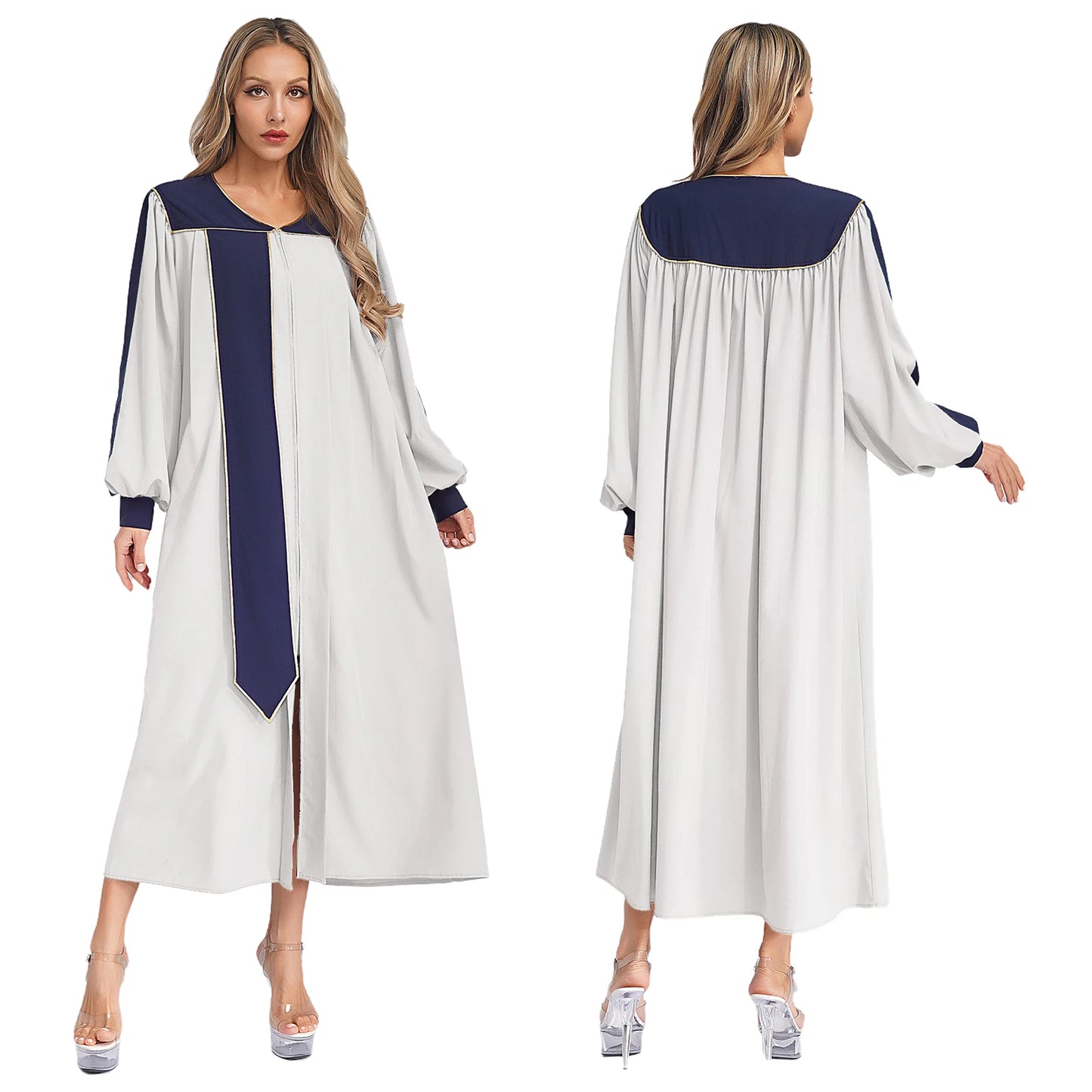 Womens Church Clergy Loose Choir Robe Dress Priest Preacher Dresses Baptism Confirmation Officiant Costume Praise Worship Dress