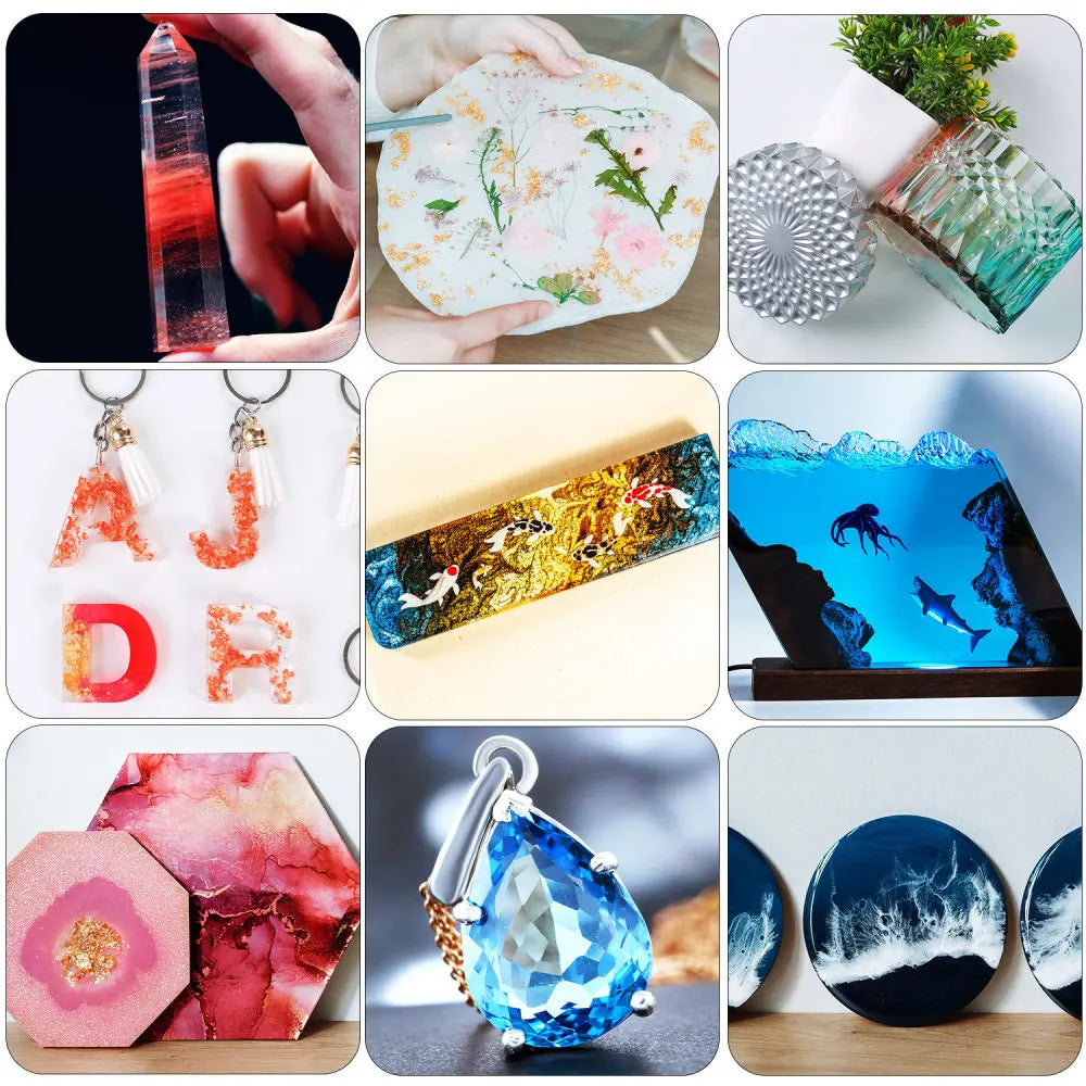 500/1000ml Epoxy Resin 1:1 AB High-Definition Transparent Resin Adhesive Eternal Gloss Crystal Curing Agent DIY Jewelry Making