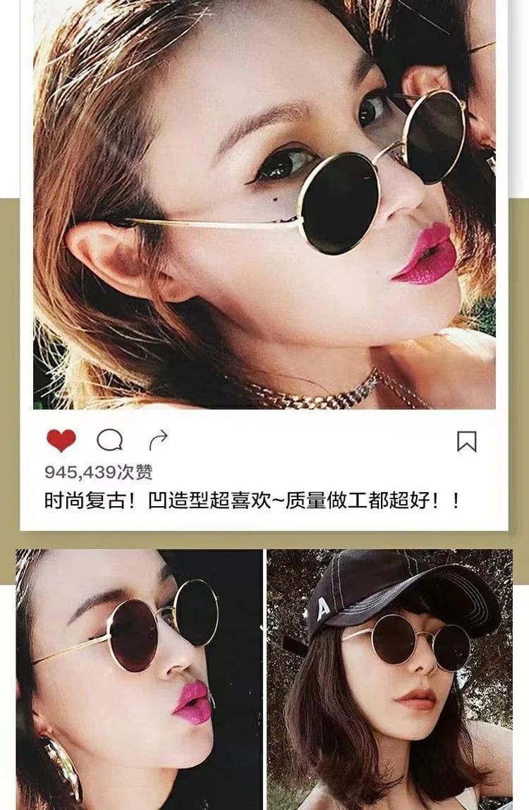 Men Polarized Sunglasses Retro Punk Style Metal Small Round Frame Sunblock Sun Glasses Drive Sports Outdoor Travel Eyewear T251