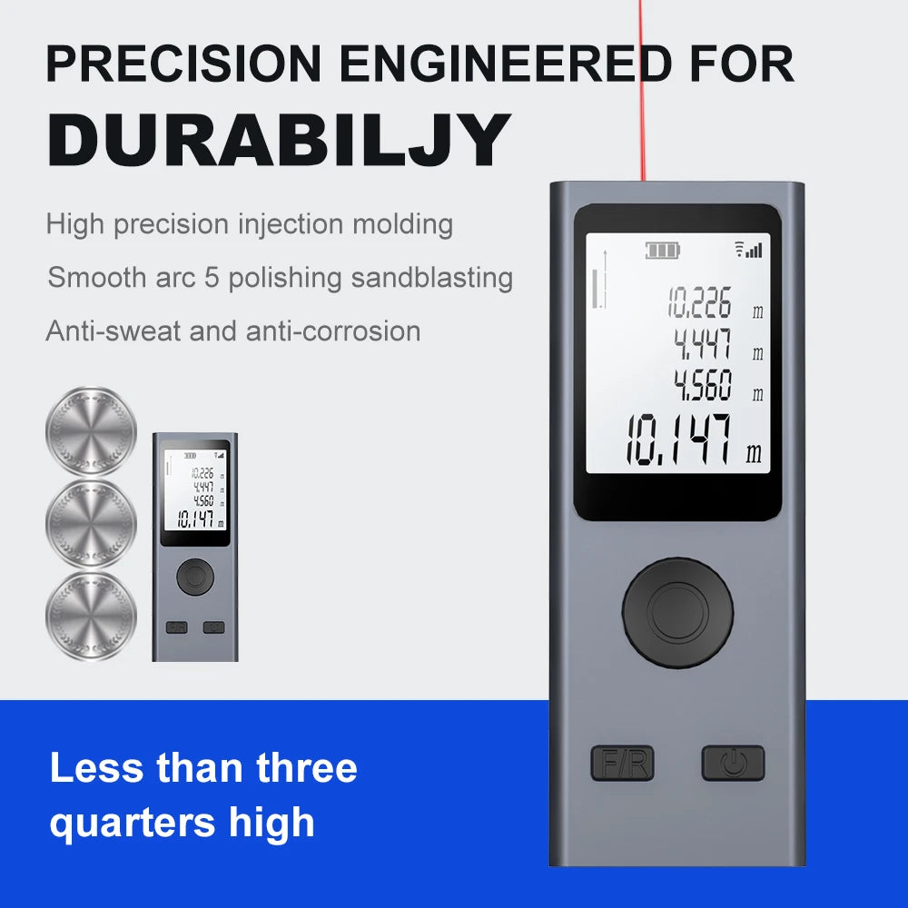 Nohawk Mini Smart Laser Distance Meter Measure Infrared Rangefinder USB Rechargeable Portable Handheld Laser Range Finder Tools