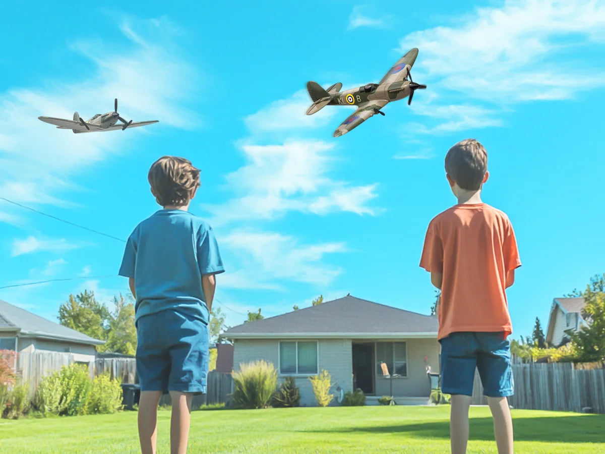 Spitfire RC Plane 2.4G 3CH Gyro Stabilizer Fixed Wing EPP Foam 400MM Wingspan Airplane RTF Fighter for Boys Children