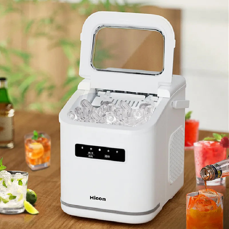 Ice Maker 15KG Automatic Household Mini Ice Cube Machine, Portable Intelligent Quiet Ice Maker for Home Dormitory Outdoor Use
