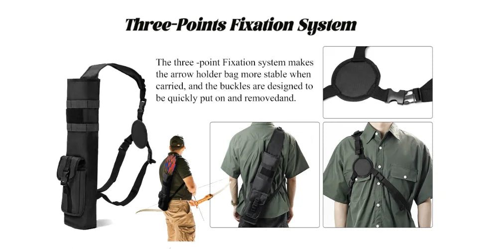 Archery Lightweight Back Arrow Quiver with Molle System Hanged for Target Shooting