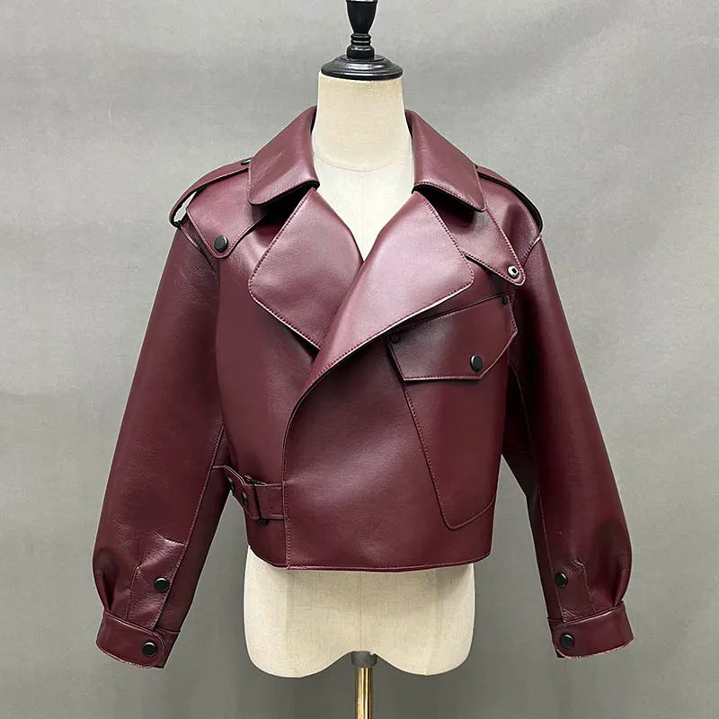 2025 26 Colours Women's Genuine Leather Jacket New Fashion Real Leather Coat Lady Autumn Winter Sheepskin Leather S7547