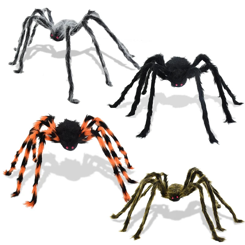 Scary Giant Fake Spiders Halloween Outdoor Decoration Hairy Spider Large Props For Outside Yard Porch Garden Decor Haunted House
