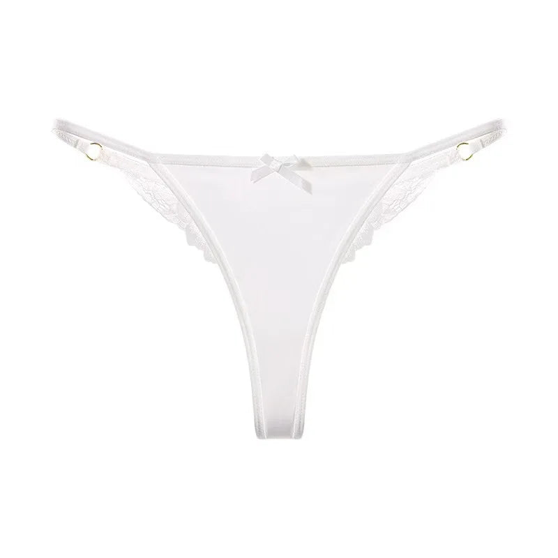 Women Thongs, Leopard Floral Print & Solid Color Mid-Low Rise T Back Panties With Double Layer Crotch