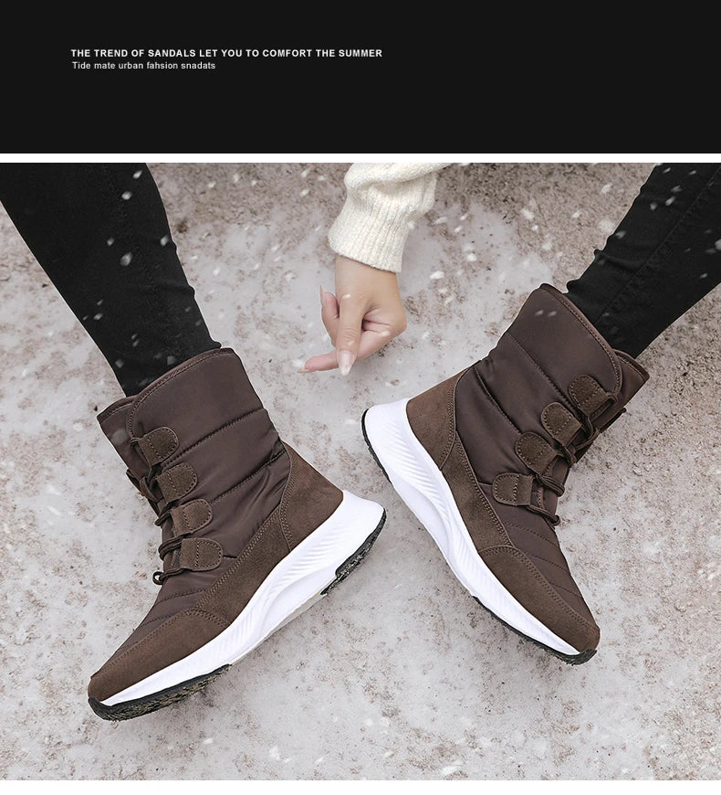 2026 Women's Shoes Winter Fashion Ankle Boots Women Keep Warm Female Lace Up Waterproof Boots Ankle Shoes Street Nurse Boots
