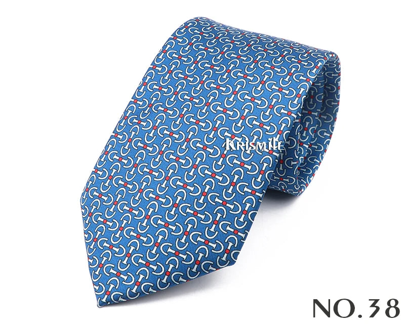 New Design Bohemian Style Necktie For Men Silk Touch Soft Blue Red Yellow Necktie Fit Wedding Party Business Office Accessory