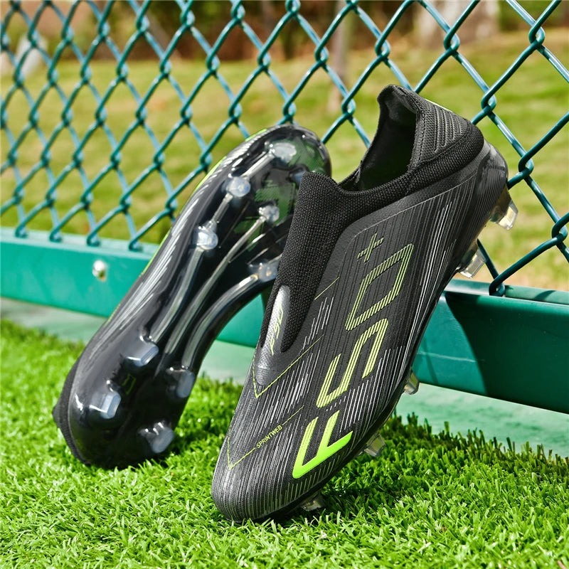 2026 Men's FG Soccer Shoes with Long Anti-Slip Studs, Ultra-Light Football Cleats for Outdoor Matches & Training Sessions
