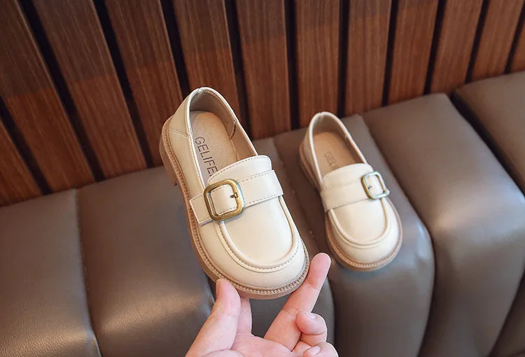 British Style Retro Girls Shoes Spring Autumn Princess Leather Shoes Children Black Soft Dance Loafers for 3-12 Ages Kids Shoes