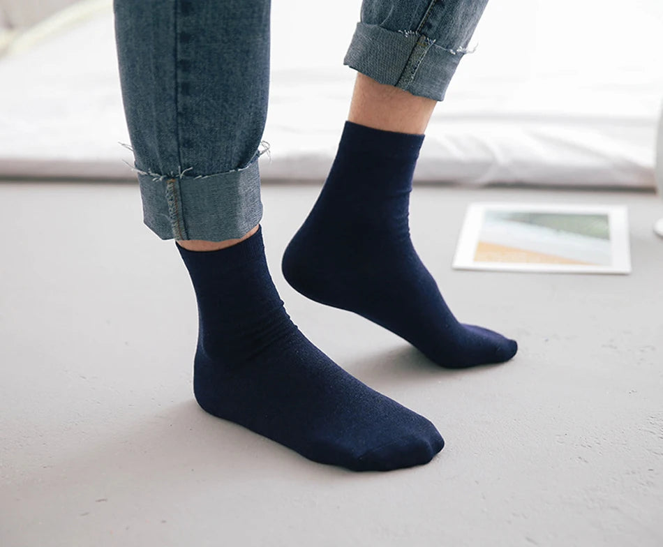 10 Pairs Men's Cotton Socks New Style Black Business Men Socks Soft Breathable Summer Winter for Male Socks Plus Size 38-47