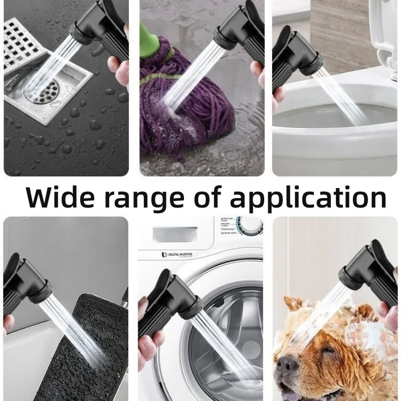 Toilet Cleaning Bidet Toilet Sprayer Set Water Portable Handheld Bidet Sprayer Shower Double Outlet Angle Valve Accessories