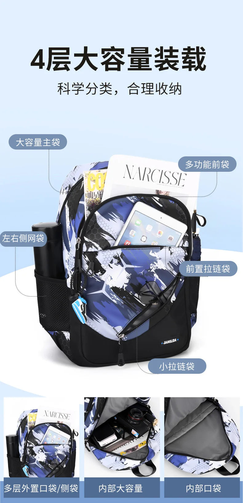 Children School Backpack for Boys Schoolbag for Kids Teenage Elementary Middle Waterproof Lightweight Bookbag Daypack 3-9 Garde