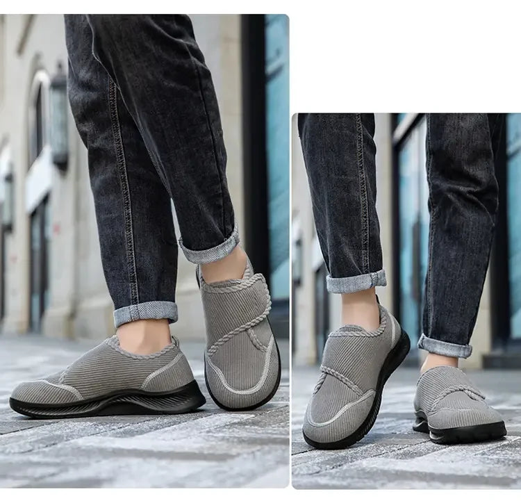Wide Footed Shoes Winter Suede Casual Shoes Men Anti Slip Sole Loafers Women Minimalist Style Snow Comfortable Thick Soled Shoes