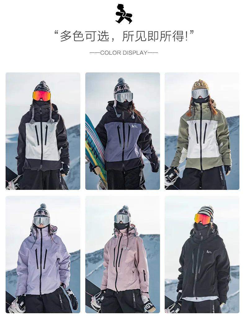 John Snow Men and Women's Winter Waterproof Warm Ski Jacket Professional Breathable Mountaineering Jacket Outdoor Snow Coat