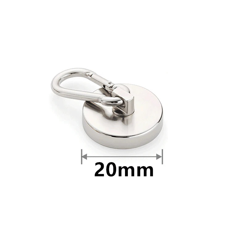 Strong Neodymium Magnetic Hooks 360°Rotation Carabiner Magnet Ring Keychain Hook for Home Refrigerator Kitchen Bathroom Hanging