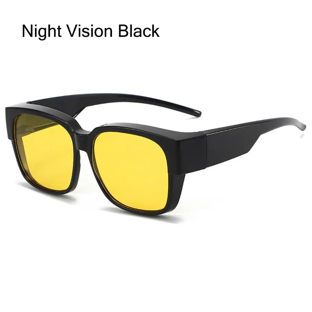 Polarized Fit Over Glasses Sunglasses Trendy Square Wrap Around Shades UV400 Protection Sun Glasses Can Be Worn Over Other Glass