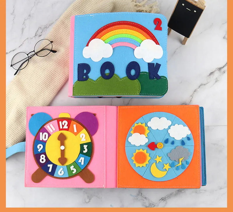 Baby Felt Quiet Books Busy Board Toddler Basic Life Skill Early Learning Education Toys Montessori Story Cloth Book For Boy Girl